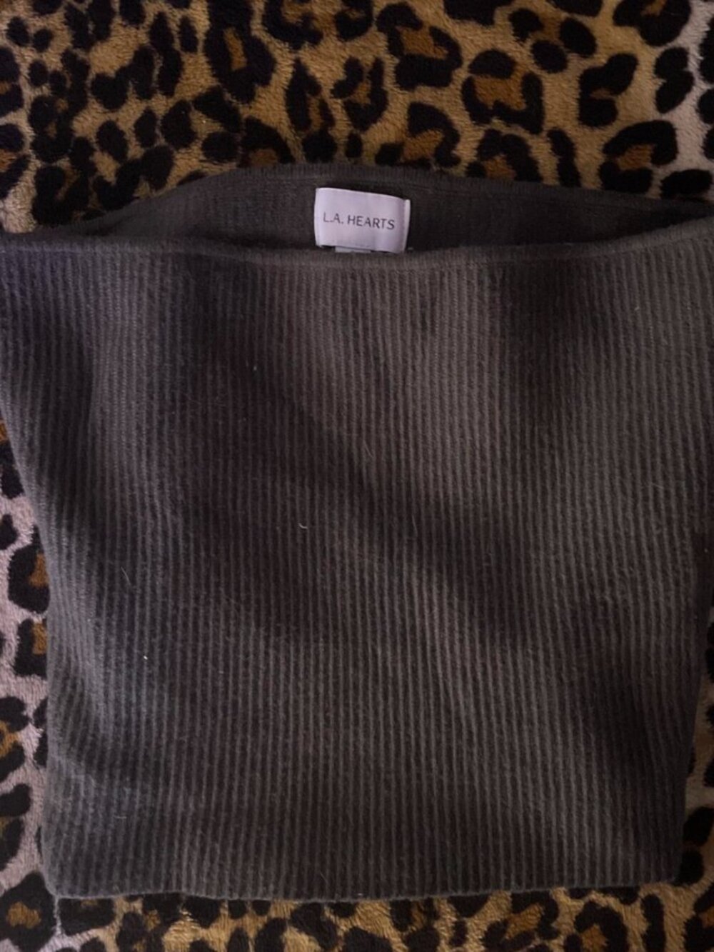 LA Hearts Olive Green Rubbed Tube Top